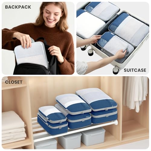 Compression Packing Cubes for Travel (6 Count)
