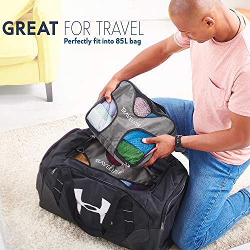 Grey Travel Packing Cubes 5 pcs Luggage Organizer Set for Bag & Suitcase