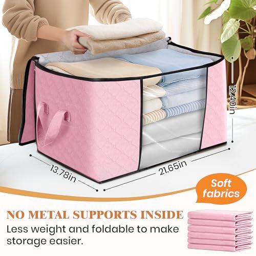 4 Pack Storage Bags for Clothes Blanket Storage Bins with Lids (4 Count)
