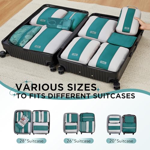10 Set Compression Packing Cubes for Travel Essentials (10 Count)