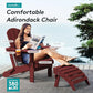 Outdoor Adirondack Chair Set of 4 with 2 Cup Holders (4 Count)