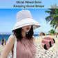 Women Floral Reversible Wide Brim Sun Hats Summer UV Protection Hiking Fishing Hat Wired Edge Beach Garden Lawn Work Cap Chin Strap