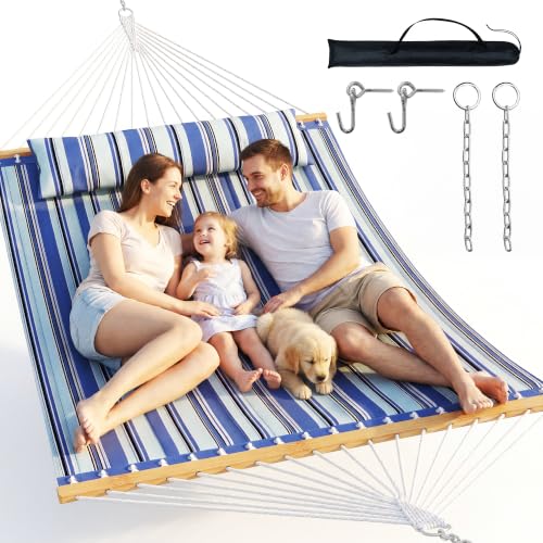 2 Person Quilted Hammock with Spreader Bar
