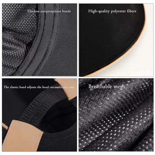 HUALBO Wide Brim Hats for Woman Foldable Hats Sun Hats for Women uv Protection Bowknot Bucket hat Adjustable hat with Ponytail Hole Black