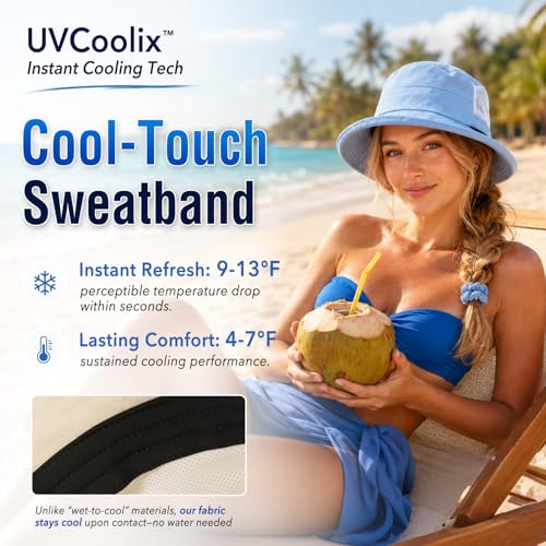 UVCoolix UPF 50+ Wide Brim Ponytail Sun Hat
