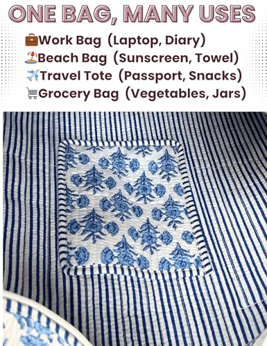 100% Cotton Quilted Tote Bag For Women