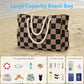 Beach Bag Large Beach Tote Bag for Women Waterproof Sandproof Swim Pool Bag With Zipper