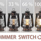 LED Vintage Lantern Metal Hanging Hurricane 12 LED Dimmer Switch Warm White Battery Operated Power Outage Indoor Camping Lighting Outdoor Brooklyn (2 Count)