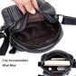 Genuine Leather Shoulder Bag Small Men Messenger Pack Handbag Sling Crossbody Bag Man Purse for Business Work Everyday Outdoor Travel Black