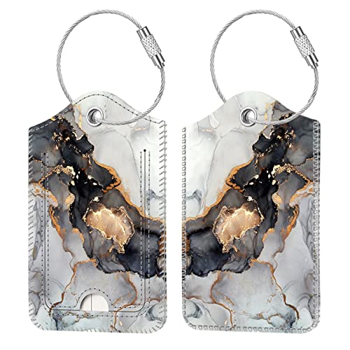 Luggage Tags Privacy Cover ID Label for Travel Bag Suitcase (2 Count)