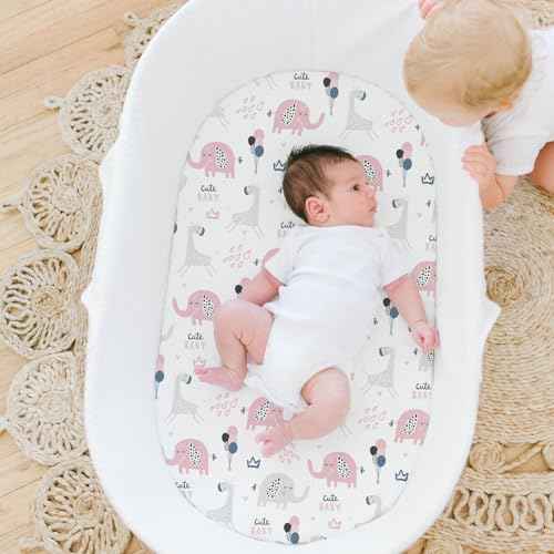 Stretch Fitted Bassinet Sheet Set BROLEX 2 Pack Cradle Sheets for Bassinet Pad (2 Count)