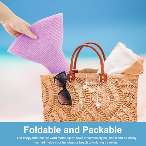 Sun Hats for Women Wide Brim Summer Hat Large Floppy Sun Straw Hat Foldable Packable Beach Hats UPF 50+