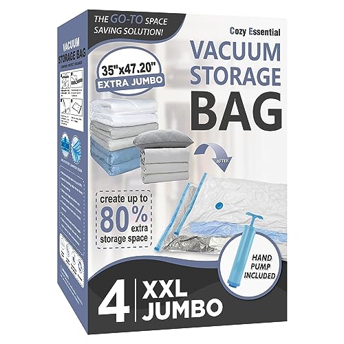 4 XXL Jumbo Vacuum Storage Bags for Bedding