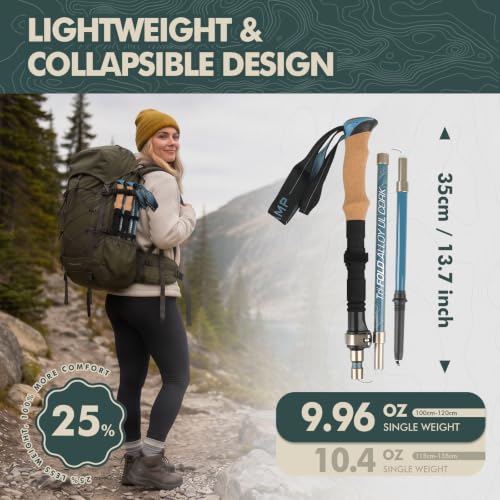 Folding Trekking Poles 7075 Aluminum Lightweight for Travel