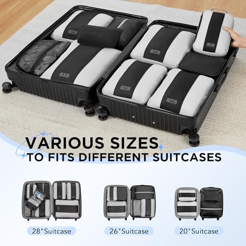 10 Set Compression Packing Cubes for Travel Essentials (10 Count)
