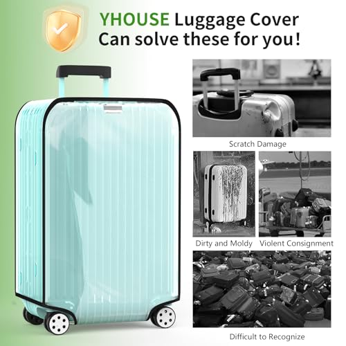 26 Inch Clear PVC Waterproof Luggage Cover with Large Velcro