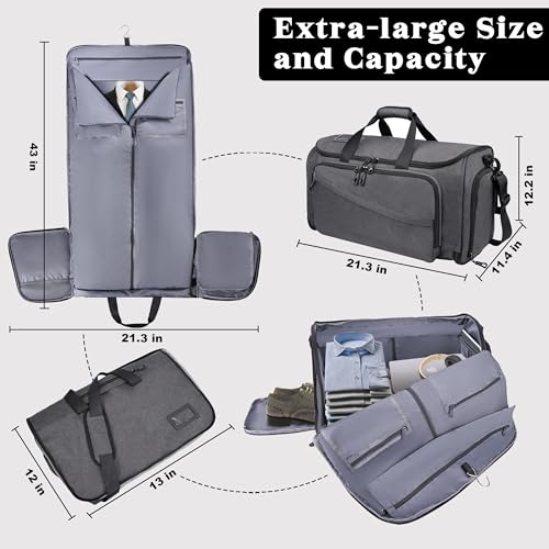 2 in 1 Garment Duffle Bags for Travel Mens Carry