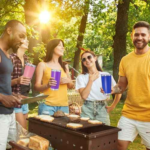 20oz Tumbler Insulated Coffee Tumblers with Lid Stainless Steel Purple 12P (12 Count)