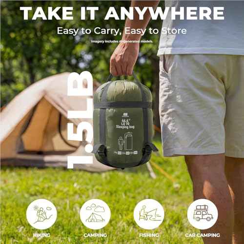 Lightweight Warm Weather Sleeping Bag for Adults