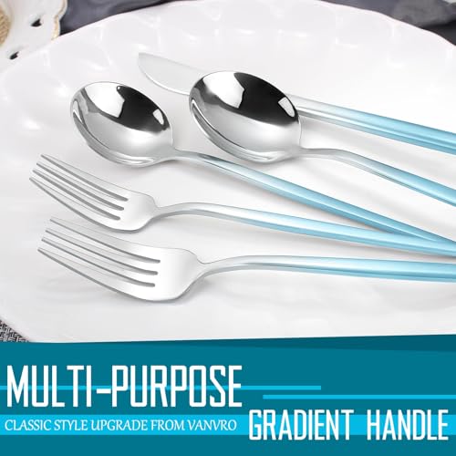 Gradient Blue Silverware Set