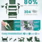 2 Pcs HDPE Folding Adjustable Adirondack Chair with Ottoman (2 Count)