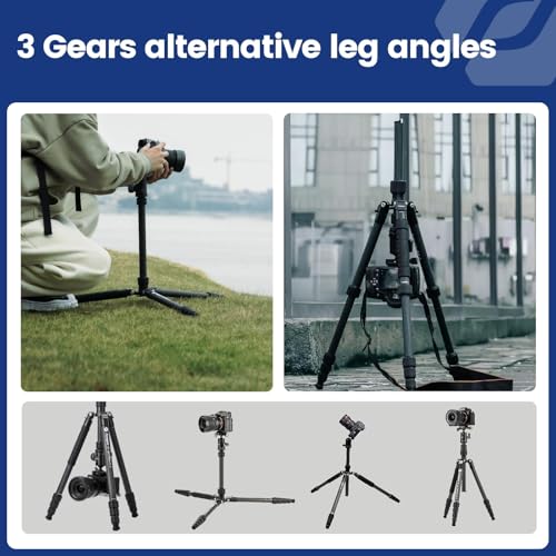 73" 185cm Carbon Fiber Travel Tripod for Camera