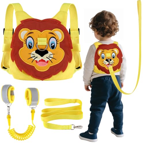 Toddlers Leash + Anti Lost Wrist Link Child Kids Safety Harness Kids Walking Wristband Assistant Strap Belt for Boys Pink Christmas Gift