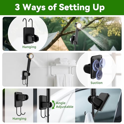 New Gen Portable Camping Shower with Heater & Foldable Bucket