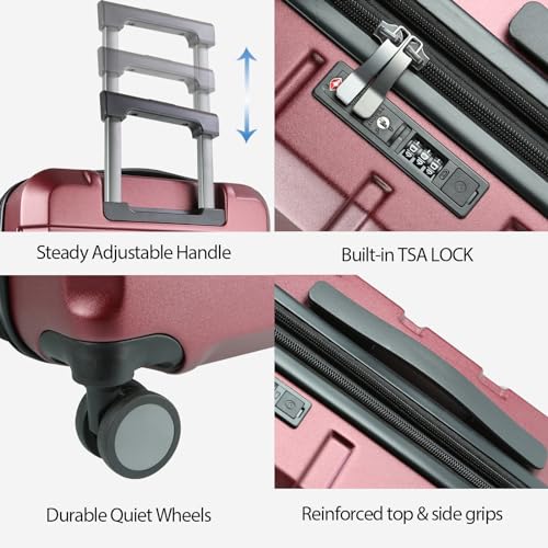 Hardside Expandable Carry On Luggage with Spinner Wheels & Built