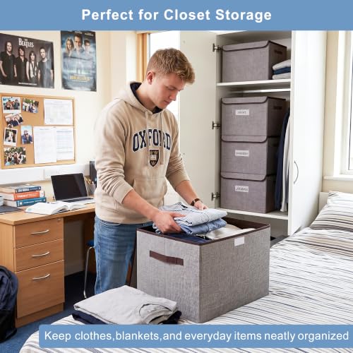 Large 42 Quarts Fabric Storage Bins with Lids [2 (2 Count)