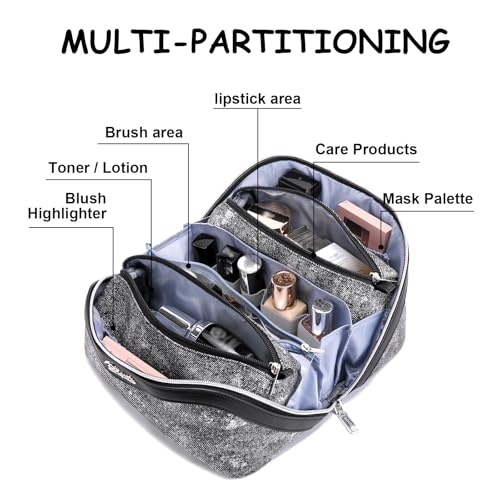 Travel Makeup Bag Cosmetic Bags for Women (3 Count)