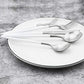 5 Piece Matte Silver Stainless Steel Satin Finish Flatware Set