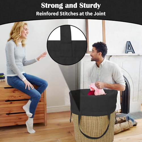 Canvas Laundry Bags with Handles & Square Base 16"Wx16"D x27.6"H