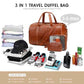 3PCS Faux Leather Weekender Bag for Women Men Travel Bag Overnight Bags (3 Count)