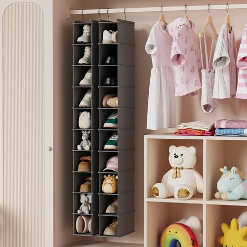10 Shelf Hanging Shoe Shelf Organizer for Closet
