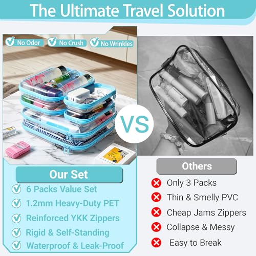 Clear Hard Shell Zipper Cases (6 Count)