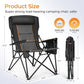 Heavy Duty 550LBS Padded Camping Chairs with Lumbar Support