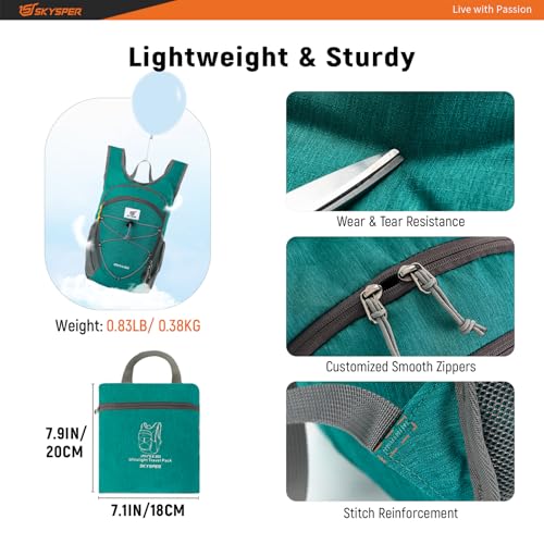 20L Foldable Hiking Backpack Lightweight Packable Travel Daypack with Chest Strap Small Outdoor Folding Back Pack Collapsible Bag for Women Men