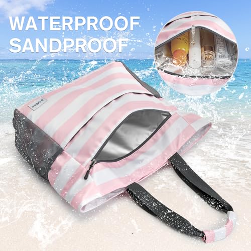 Beach Bag Waterproof Sandproof Large Capacity Foldable for Women