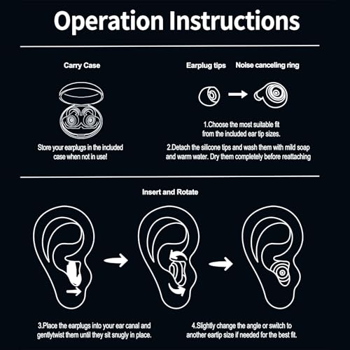 Ear Plugs for Sleeping Earplugs for Concerts Noise Cancelling Reusable Soft Silicone Noise Reduction Earbuds for Travel