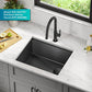 Kore 23 Inch Undermount Workstation 16 Gauge Black Stainless Steel Single Bowl Kitchen Sink in PVD Gunmetal Finish with Accessories