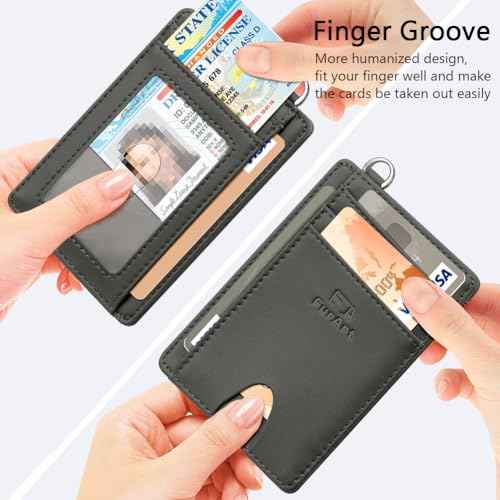 Slim Minimalist Wallet RFID Credit Card Holder for Men