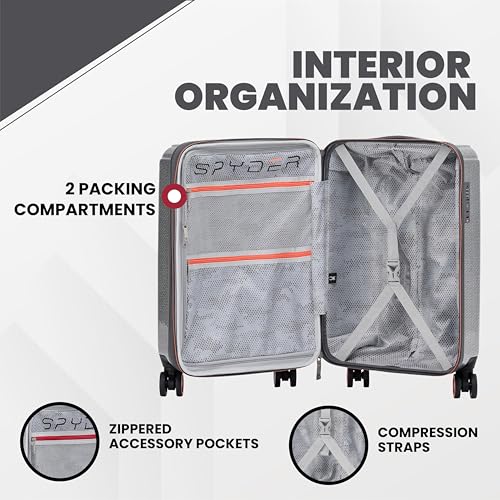 Traverse 20 Inch Carry On Expandable Hardside Upright Suitcase with 360° Spinner Wheels