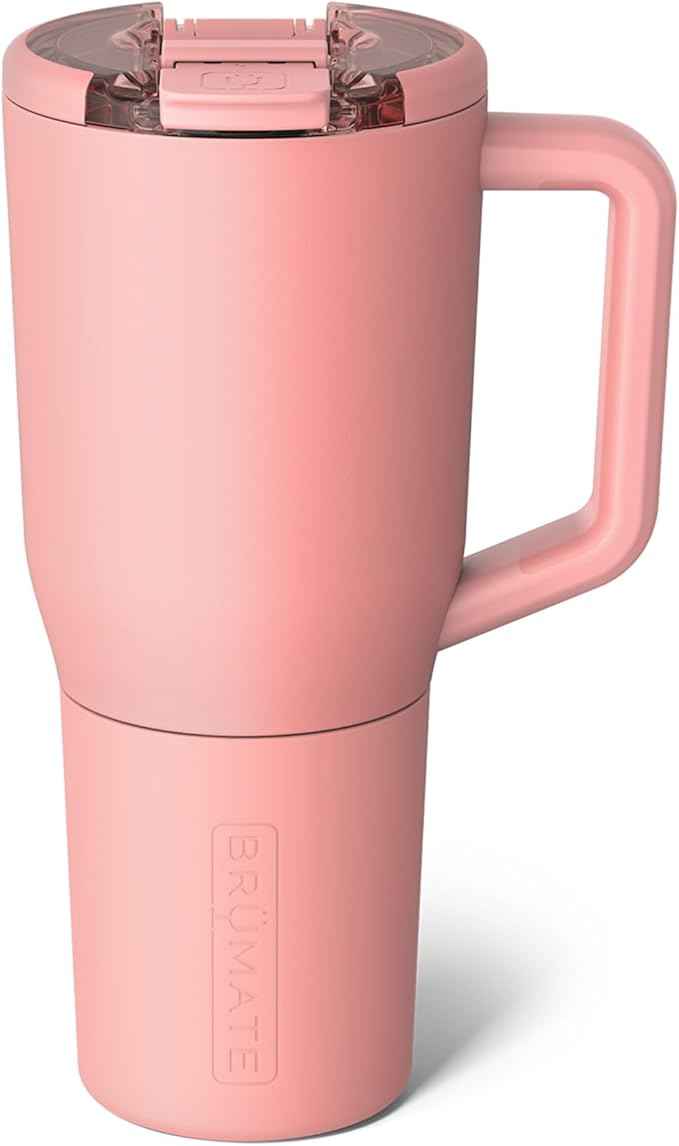 BrüMate Müv - 35oz 100% Leak Proof Insulated Coffee Mug with Handle & Lid - Stainless Steel Coffee Travel Mug - Double Walled Coffee Cup (Guava)
