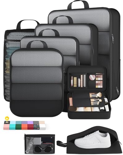 8 Set Compression Packing Cubes for Travel Essentials (8 Count)