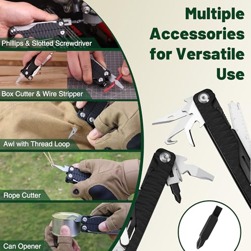 17-in-1 Multitool Pliers, CNC-Machined Steel, G10 Handle