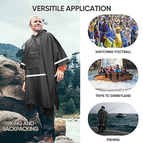 Hooded Rain Poncho for Adults