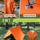 Extra Thick Hooded Rain Poncho Double Layer Waterproof Raincoat Jacket for Men Women Adults