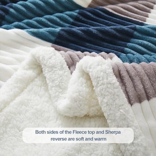 Sherpa Blanket Twin Plaid Thick Bed Blanket