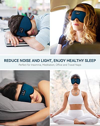 3D Sleep Headphones Bluetooth 5.4 Sleep Mask with HD Speakers